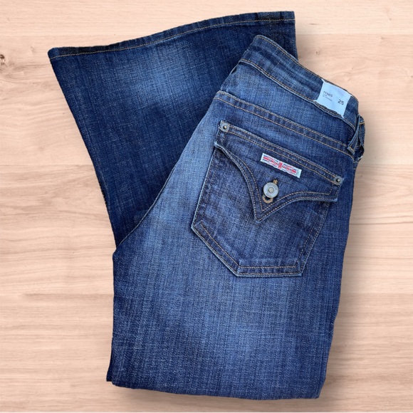 Hudson Ferris Flap Pocket Flare Dark Wash 
Denim Jeans 25 EUC - Picture 1 of 16